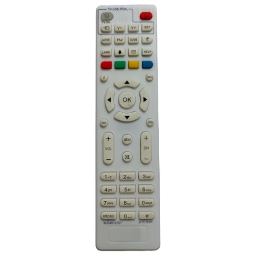Image of Upix DTH Remote No. 940 (White), Compatible /Replacement for Videocon DTH Set Top Box Remote (Exactly Same Remote Will Only Work)