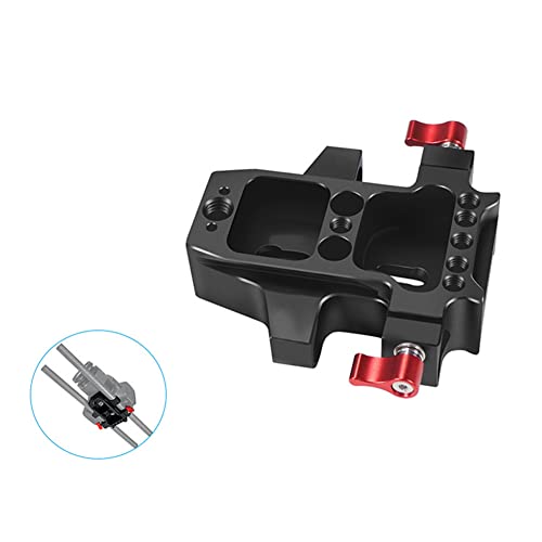 Placa de base de tripé universal para gaiola de câmera de 6,3 mm e 9,5 mm com braçadeira de trilho d