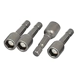 uxcell 40mm Long 8mm Inner Dia Metal Magnetic Socket Hex Nut Driver Adapter Bits 5pcs