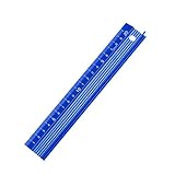カッター定規 アルミスケール 20cm 曲尺 カットガイド 高精度裁断定規 安全ガード付き (青, 20cm)