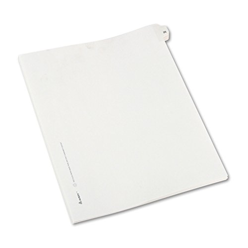 Avery 82223 Allstate-Style Legal Exhibit Side Tab Divider, Title: 25, Letter, White, 25/Pack