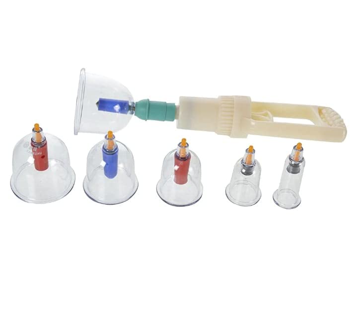 ALS HIJAMA Cupping Kit Set 6 Pcs Vacuum Cupping Set Health Care Vacuum Cupping Portable Body Relaxation Massage Manual Therapy Kit Cupping Cups for Pain Relief (Multicolor)