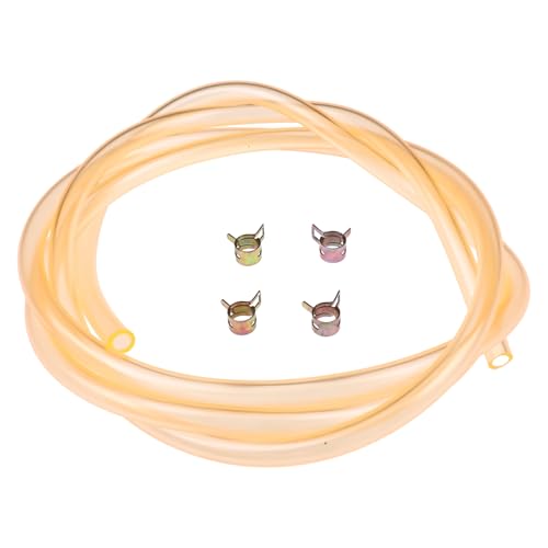 ZTUOAUMA 7' Long 1/4'' ID 3/8'' OD Orange Fuel Line Kit with Clamps Compatible with Small Gas Diesel Powersports Generators Engines Snowmobile Dirt Bike Quad Motorcycle Go Kart Golf Cart