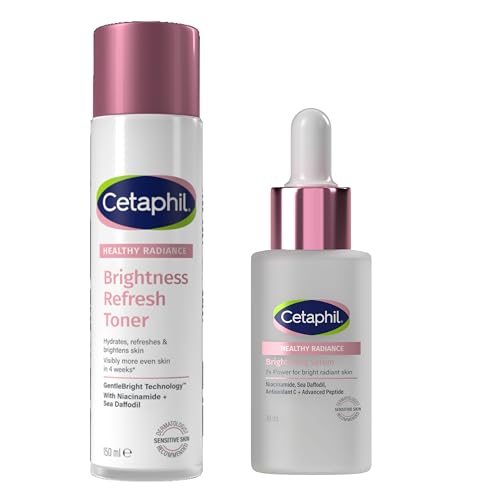 Image of Cetaphil Healthy Radiance Brightening Refreshing Skincare Set, Serum for Skin Pigmentation, 30ml + Face Toner, 150ml, For Hyperpigmentation, With Niacinamide, Packaging May Vary