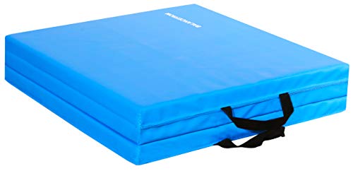Balancefrom 1.5" Thick Three Fold Folding Exercise Mat With Carrying Handles For Mma, Gymnastics And Home Gym, Blue #TOP3