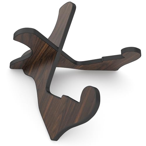 LALAOKS 1Pair Wooden Folding Portable Guitar Stand Black walnut