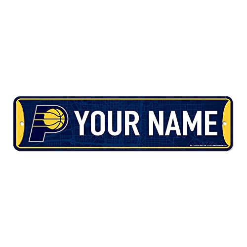 Rico Industries NBA Basketball Indiana Pacers Primary Personalized Metal Street Sign 4