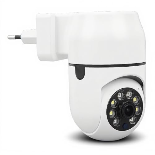Cámara de Seguridad Inteligente con Enchufe A16, Cámara WiFi para Interiores, Vista Completa de 360 ​​Grados, Imágenes HD, Detección de Movimiento, Vista Nocturna, para el Hogar, (Enchufe de la UE)