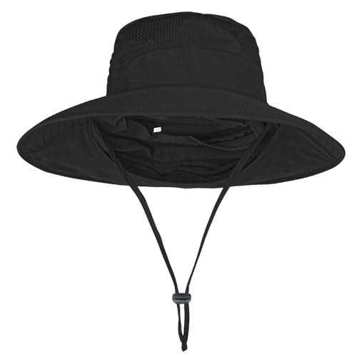 Sun-Hats-for-Men-Women-Fishing-Hat-UPF-50-Breathable-Wide-Brim-Bucket-Hats-Summer-UV-Protection-Safari-Hat-with-Neck-Flap