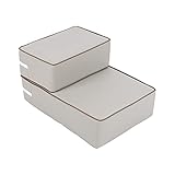 RAKU ドッグステップ 犬ステップ 2段 3色 洗える 老犬介護 ケガ防止 滑り止め付き 犬階段 スロープペット 犬踏み台 小型犬 (グレー)