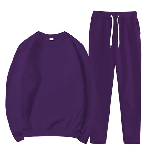 Sweat Suits for Womens 2 Piece,Christmas Tracksuit,Track Suit for Women,Two Piece Denim Set,Hooters Outfit for Women,Sweat Set,y2k Two Piece Sets for Women,Plus Size Sweats,Purple,Large