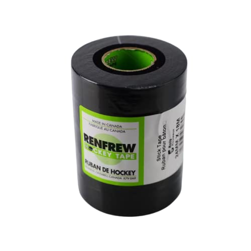 Renfrew Pro Black Cloth Hockey Tape, 5 Rolls (1'' x 18m)