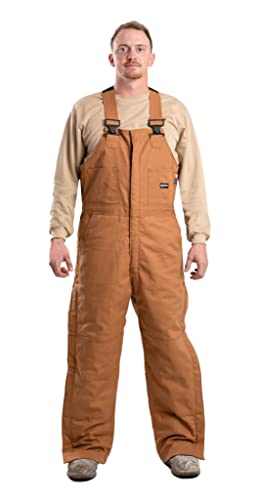 Berne Men's Fr Deluxe Bib Overall, X-Large Tall, Brown Duck #TOP21