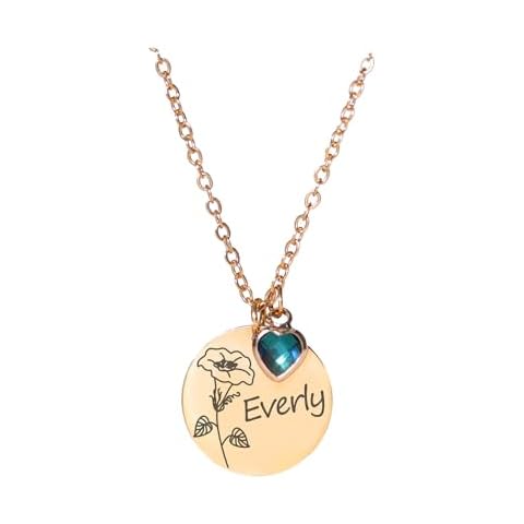 Personalized Birthstone Name Necklace for Women Mother Girls Custom Birthday Gifts Unique Gold Jewelry for New Moms Handmade Customized Birth Stone Teenage Young Girl Mother's Day Gift for Mom Grandma Cover