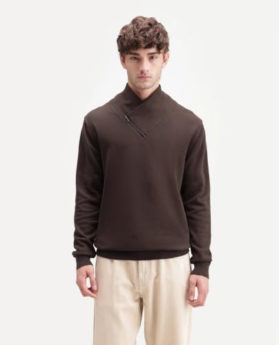 Image of Men's Denver-A26 Regular Fit Paisley Cotton Quarter Zip Sweater