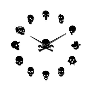 Decoratieve klok DIY Wandklok Hol Horror Muursticker Decoratie Acryl Spiegels Oppervlakte Klok Watch Nieuwigheid Gift…