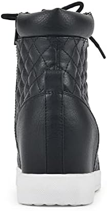 WHITE MOUNTAIN Shoes Women's Unreal Lace-up Wedge Sneaker, Black/Smooth, 11 M | Image 4