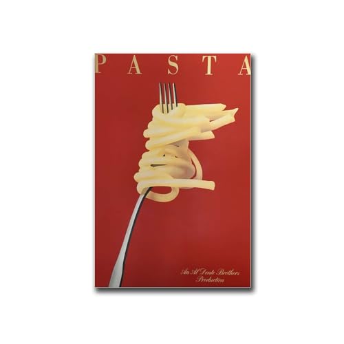 EHDKPWAX Canvas Posters and Pictures Pasta Vintage Italian Food Retro Print Italian Antique Food & Drink Vintage Poster Modern Home Bedroom Decor 12x18inch