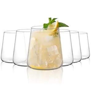 Water Drinking Glasses Tumbler, 6X450ML Drinking Tumbler Glasses,Tall Clear Glass Tumblers,Drinkings Glassware, Drinkings Tumblers Set for Water,Juice,and More,Dishwasher Safe