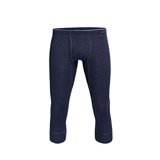 con-ta Thermo 3/4 långa byxor med ingrepp, långa underbyxor för män, varma underkläder med naturlig bomull, herrkläder, färger: Marin, svart, storlekar: 5-10