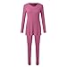 Women's Two Piece Sets New 2024 Casual Long Sleeve Split Round Neck Shirt Loose Comfortable Soft Fashion Pants Sets Hot Pink