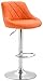 Tabouret de Bar LAZIO en Similicuir - Chaise de Comptoir Rembourrée Hauteur Réglable - Tabouret Haut de Style Industriel - Tabouret de Café, Couleur:orange