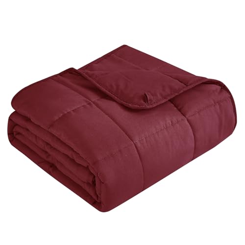 Topcee Weighted Blanket for Adults (15 lbs, 48" x 72") Twin Size Soft Cooling Heavy Blanket Sleeping, Apply to 130-160 lbs Body, Thick Breathable Blanket with Glass Bead, Easy Care