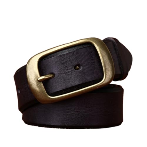 Ceinture en cuir vieilli pour homme avec boucle laiton largeur standard style vintage