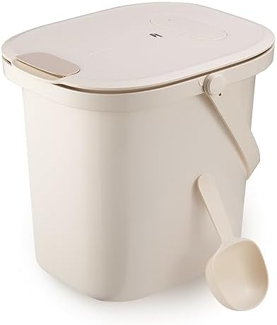 isYoung Pet Food Storage Container with Scoop, 15Lb/13L Airtight Auto Vacuum Food Box for Cats, Dogs and Other Pet