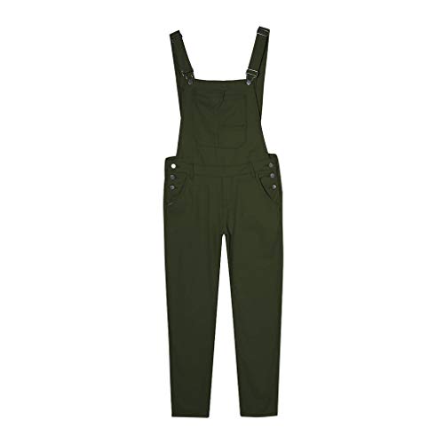 Preisvergleich Produktbild BHYDRY Herrentaschenjeans Overall Jumpsuit Streetwear Overall Hosenträgerhose(X-Large,Armeegrün)
