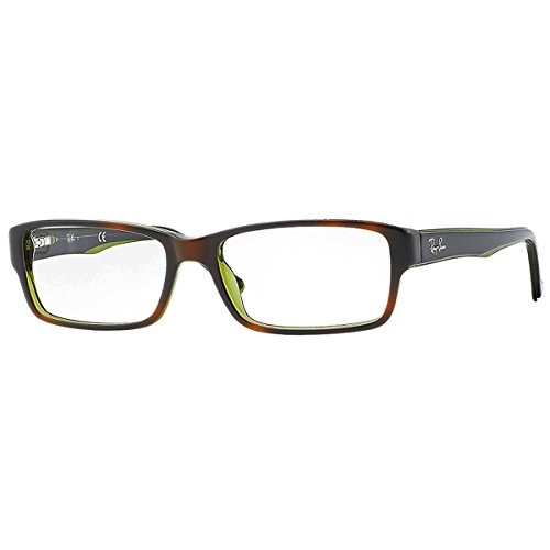 Ray-Ban RX5169 Rectangular Eyeglass Frames, Tortoise On Green Transparent/Demo Lens, 54 mm