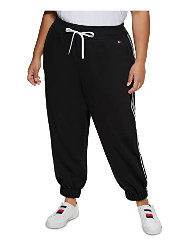 Pantalon de sport Tommy Hilfiger grande taille 2X en tricot noir pour femme