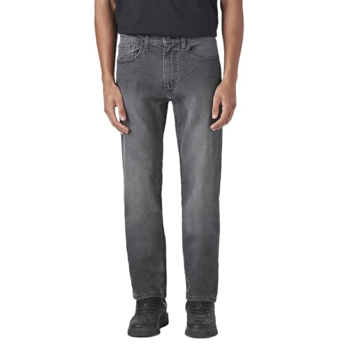 Image of Levi's Men's 505 Grey Straight Fit Mid-Rise Jeans