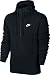 NIKE Mens Sportswear Half Zip Club Fleece Hooded Sweatshirt Black/White 812519-010 Size Large