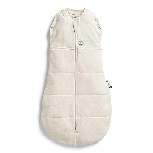 Image of ergoPouch Cocoon Swaddle Sack 1.0 TOG - Baby Sleep Sack, Gentle Snug Fit Helps Calm Startle Reflex, Ideal for Arms In /Out Sleeping, Soft Breathable Fabric for Better Sleep (0-3 Months, Oatmeal Marle)