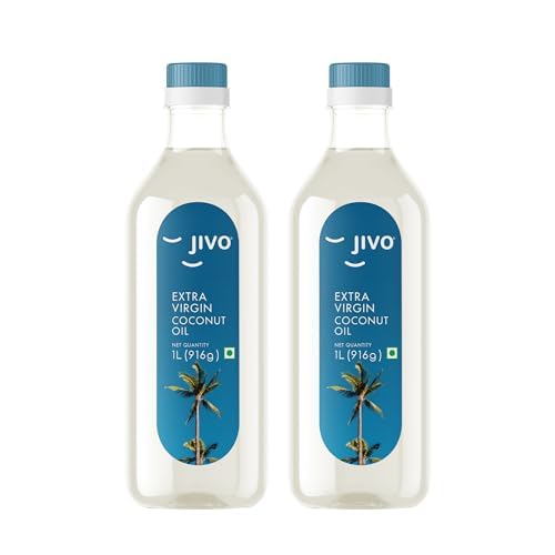 JIVO Extra Virgin Coconut Oil | 1 Litre | Cold Pressed Coconut Oil, Coconut Oil for Cooking, Organic Coconut Oil, Coconut Virgin Oil, Multipurpose Use, Zero Cholesterol, Chemical Free (Pack of 2) (B0D6NFLL3M) Amazon Price History, Amazon Price Tracker