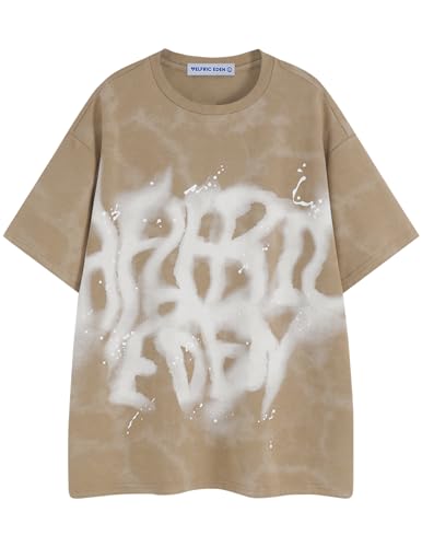 Image of Aelfric Eden Mens Graphic Tee Shirts Oversized Baggy Loose Cotton T-Shirt Streetwear Casual Summer Y2k Shirt