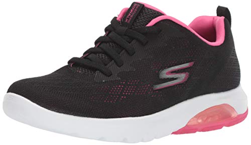 Skechers Performance Go Walk Air-Windchill, Zapatillas Mujer, Negro (BKHP Black Textile/Hot Pink Trim), 40 EU
