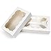 BILLIOTEAM 30 Pack White Kraft Cookie Box with Clear Window,Premium Small Paper Gift Box Container for Dessert Pastry Candy Packaging,Wedding,Party,Christmas,Birthday,Baby Shower(7