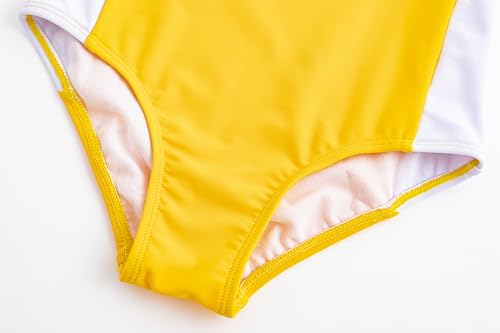 Image of LIZENS Girls One Piece Swimwear Stylish Girls Swimsuit for Ages 2-12 Color Clash Vintage