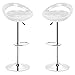 POPSPARKk Tabouret de Bar réglable ABS Plastique Blanc, Hauteur réglable 84-104 cm (Blanc, 2)
