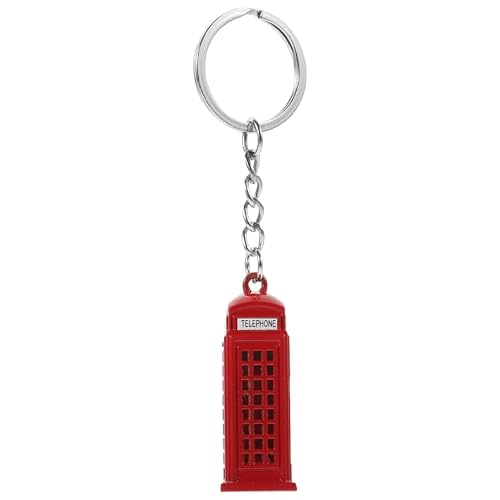 Amosfun Porte-clés en Alliage de Zinc Décoration Suspendue Cabine Téléphonique Anglaise Accessoire Élégant Pratique pour Clés de Maison et Paquet pour Usage Quotidien