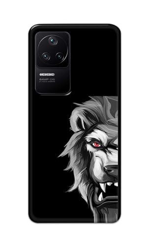 Image of PRINTFIDAA Printed Hard Back Cover Case for Mi Poco F4 5G Back Cover (Angry Lion) -112