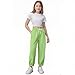 Girls Fashion Jogger Spring Fall High Waist Stretch Cuffed Sweatpant Pocket Comfort Loose Fit Sports Trouser (4-15 Years) Green