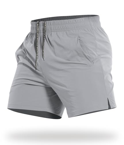 CANGHPGIN Mens Workout Shorts 5 inch Inseam Gym Shorts Men Quick Dry Running Shorts Athletic