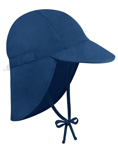 Becellen Sombrero de Sol Niño, Verano UPF 50+ Gorros Bebe Transpirable Ajustable Gorro Playa Proteccion UV Gorra Delgado y Ligero Sombrero con Protección Cuello para 1-5 Años Niñas Niños
