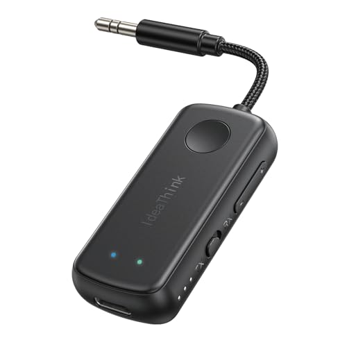 IdeaThink トランスミッター レシーバー bluetooth 5.4 テレビ ブルートゥース 受信機+送信機 アダプター 飛行機 車用 TV ゲーム フライト 26時間再生 スピーカー イヤホン ヘッドホン 2台同時接続 カーステレオ AirPods対応 ブルーツース 無線 旅行用 トラベルグッズ ブラック