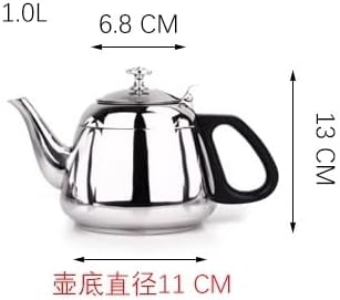 やかん火傷防止 ティーケトル ティーポッ 1L コンロティーポットステンレス鋼コンロトップティーポット電磁調理器平底ホームティーポッ