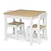 Delta Children MySize Kids Wood Table and Chair Set (2 Chairs Included) - Ideal for Arts & Crafts, Snack Time, Homeschooling, Homework & More, Bianca White/Natural