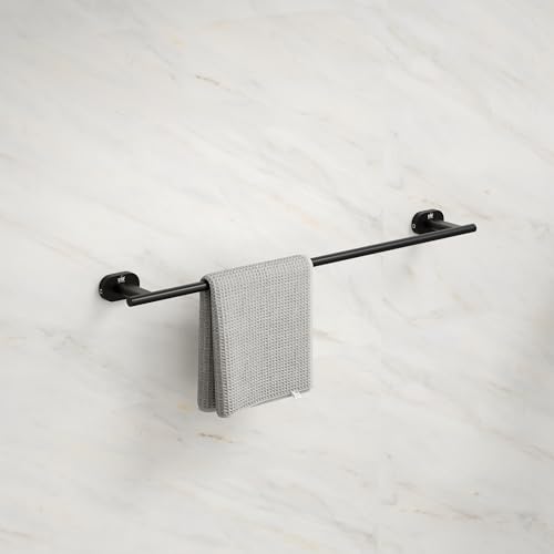 Image of LAPO 304 Stainless Steel Combo Bathroom Accessories Set (24 inch Towel Rod, Single Soap Holder, Tumbler Holder) Bathroom Accessories- (Kik- 3 Piece Combo Set,Black Finish)